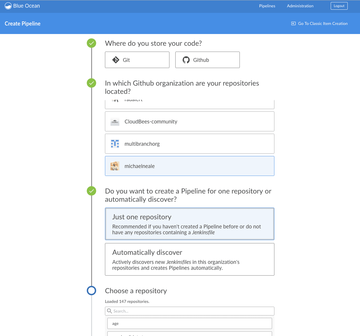 Creating a Pipeline from GitHub